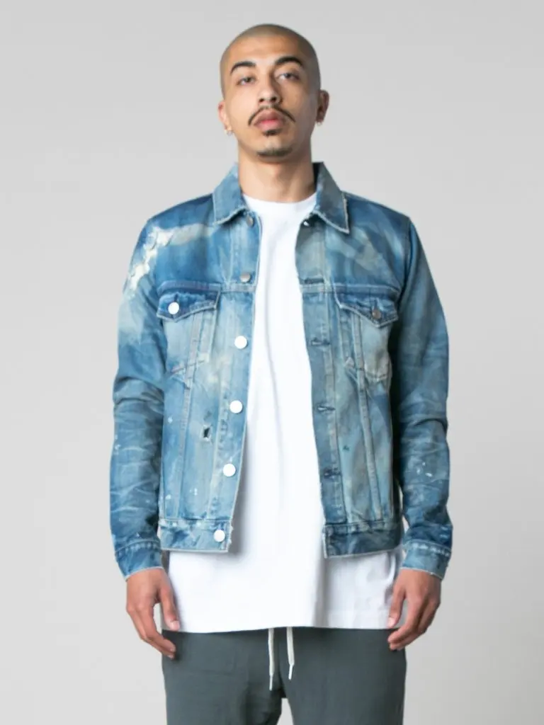 DiZNEW men fashion denim jacket ripped men denim jacket supplier