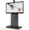 Flooring Mobile Rotating Advertising Metal Board Stand With Wheels TV player Frame Hanging Rack For Meeting Room