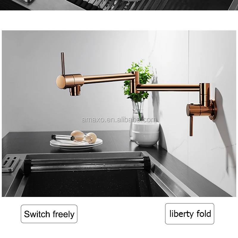 Wall Mounted Rose Gold Pot Filler Faucet Tap Buy High Quality Rose