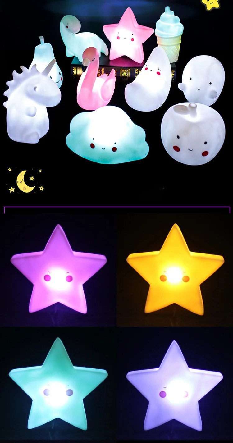 Custom cute mini animal led silicone night light for kids