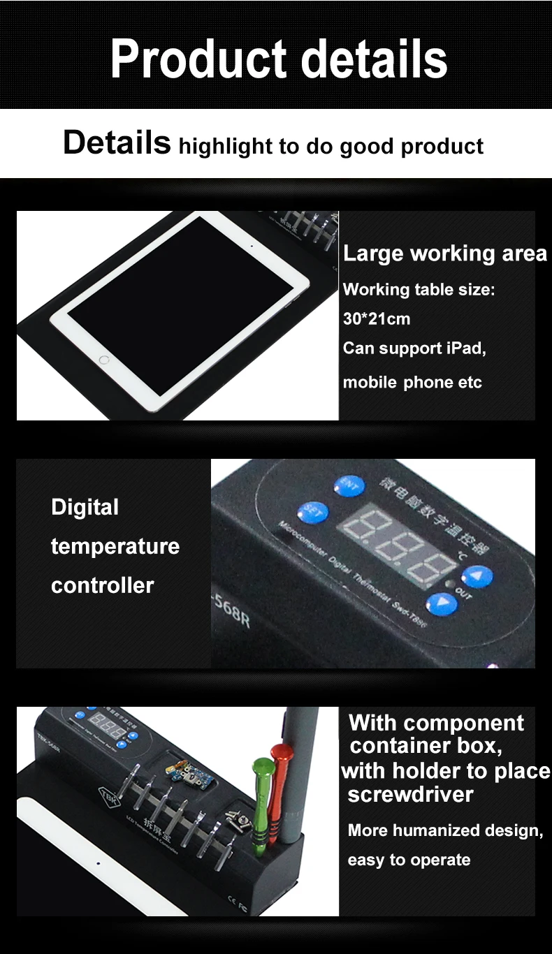 High Quality Newest upgraded TBK 568R LCD Screen Separate Machine for iPhone for Samsung for iPad Tablet Screen
