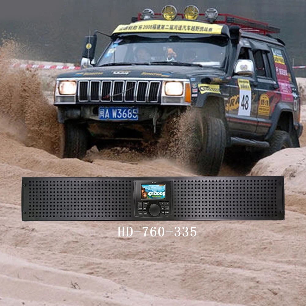 Atv Utv Sound Bar System13 Cm Wide,Ip66 Rated Weatherproof,Blue