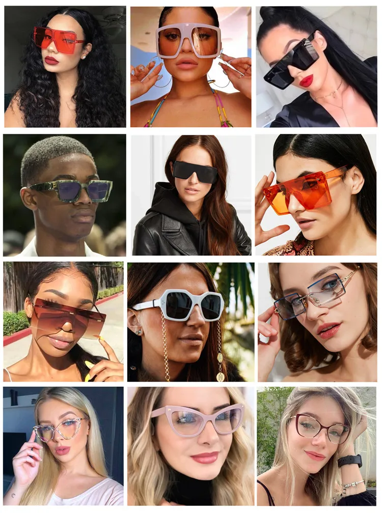 Square Fashion Latest 2022 Sunglasses Women Oversized Sun Glasses