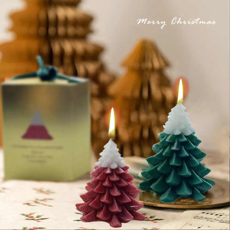 Christmas Tree Paraffin Candle Craft Christmas Tree Scented Candle ...