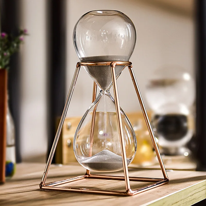 Wholesale Decoration Ornaments Creative Metal Glass Home Decor T 520 Minute Hourglass Timer 5773