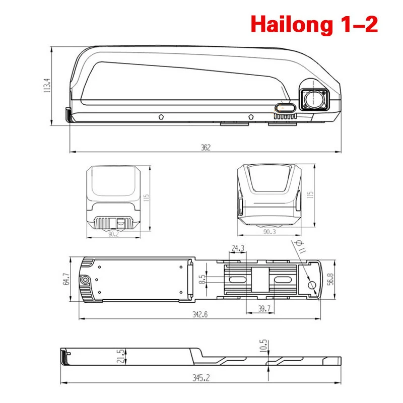 hailong downtube battery