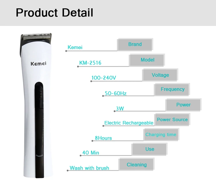 Kemei Electric Hair Clipper Manual Hair Trimmer for Barber and Family KM-2516