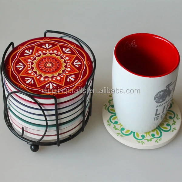 Drink Coaster Set Mandala Drink Coasters Ceramic Coaster 