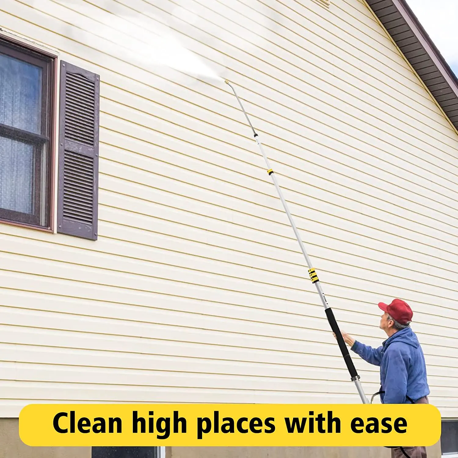 20 Ft High Rise Window Cleaning Telescoping Pole Pressure Washer High ...