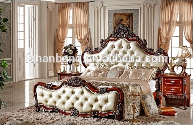 Luxus Dunkelbraun Holz Mdf Leder Kopfteil König Königin Größe Bett