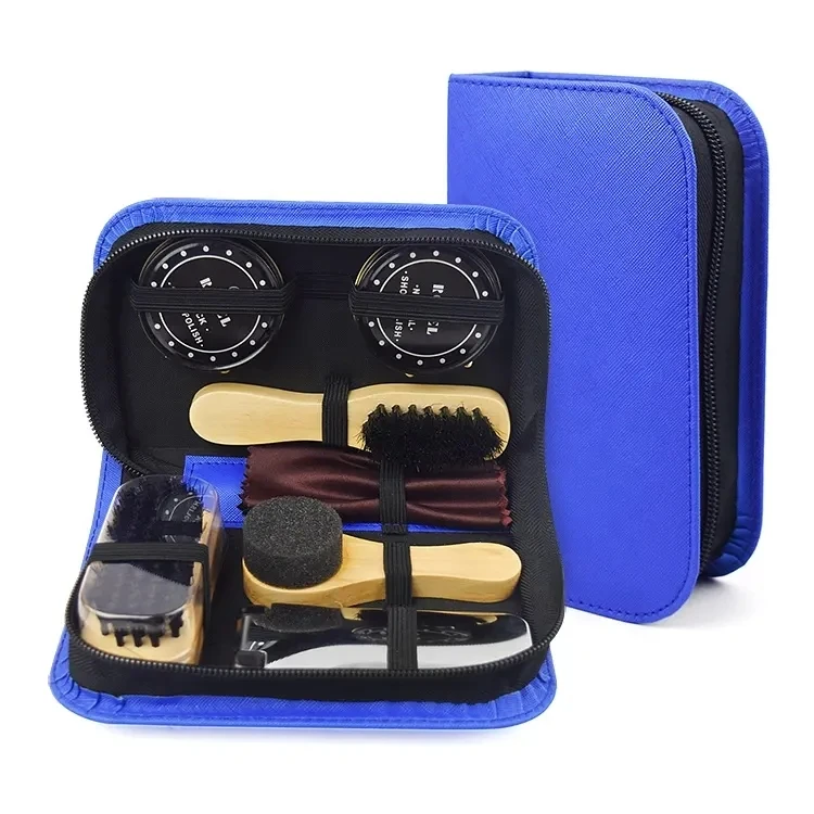 blue 7 piece travel shoe care set-2