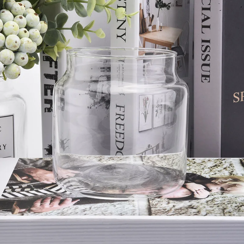 Clear Glass Candle Vessel Glass Jar for Soy Wax Home Decor Wholesales