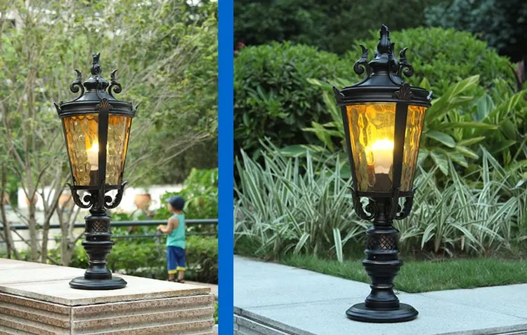 Antique aluminum Pillar Light garden lamp,lantern garden lights road lighting 