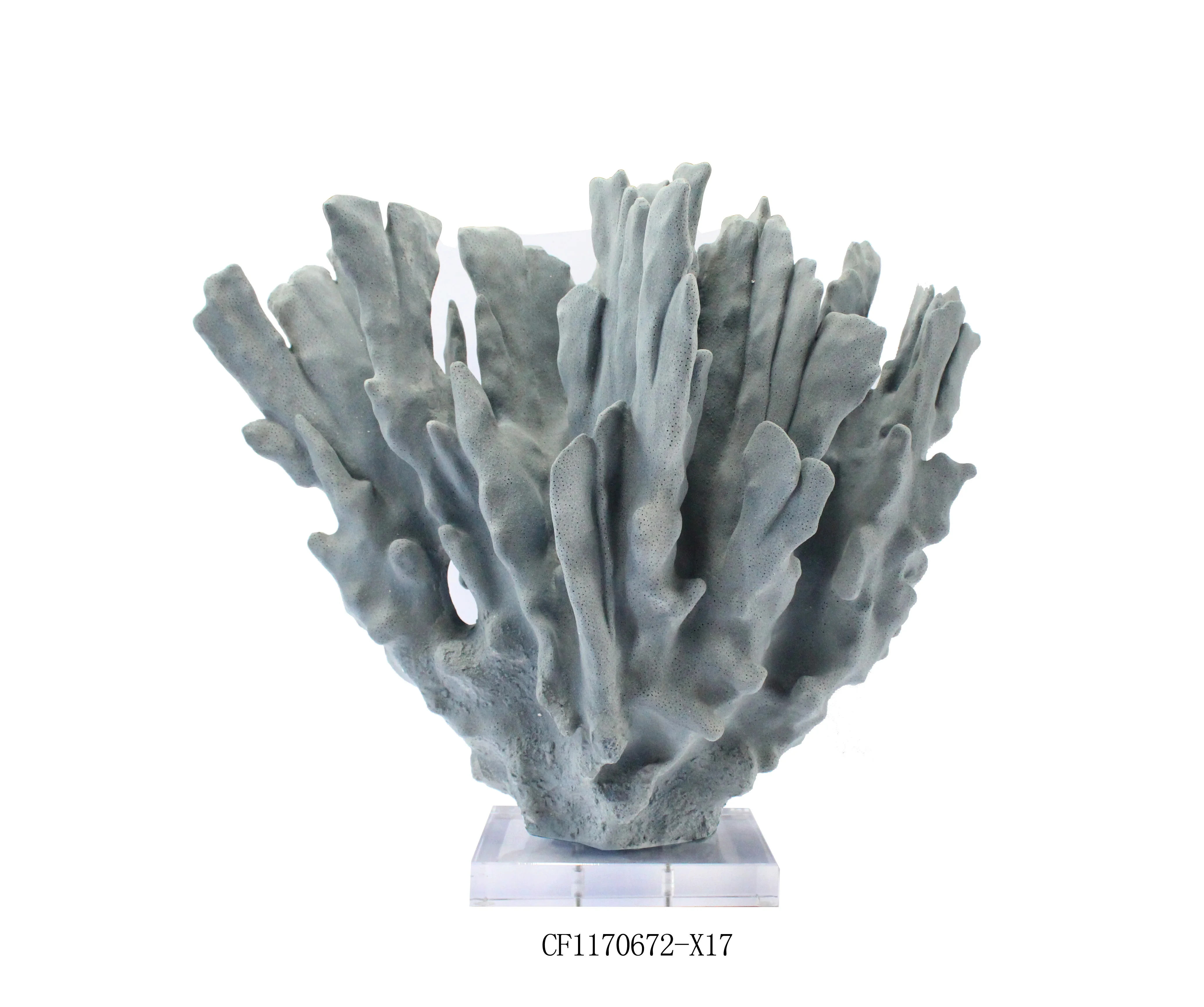 Wholesale Resin Round Shaped Coral Craft Decor With Acrylic Base supplier