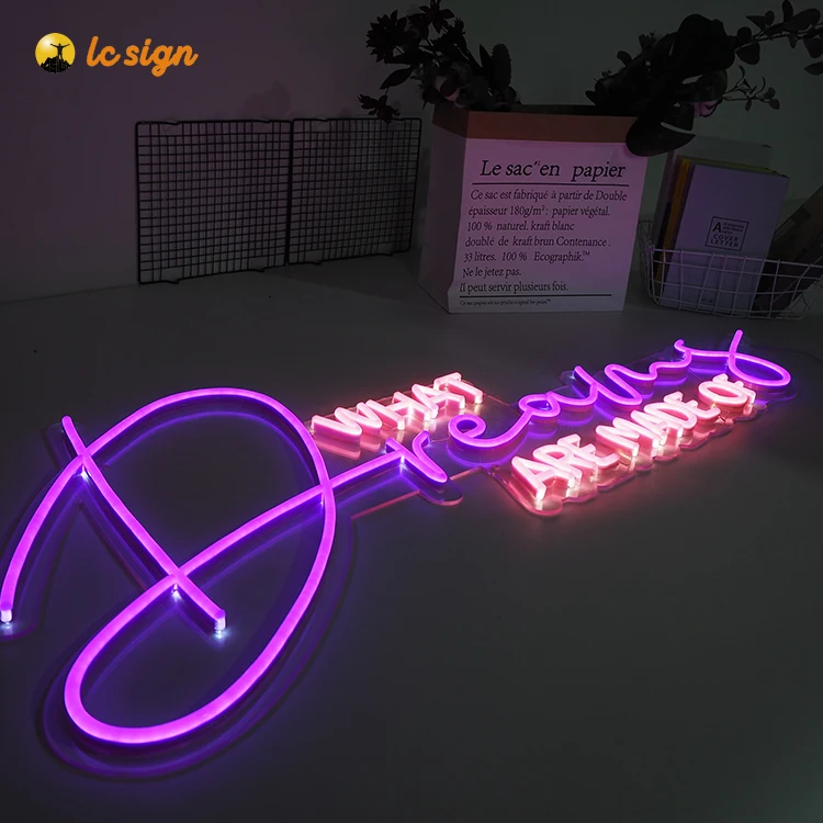 custom waterproof battery powered neon led sign light for holiday party event
