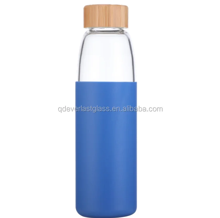 500ml Unbreakable Glass Water Bottle With Soft Sleeve / Silicone Seal