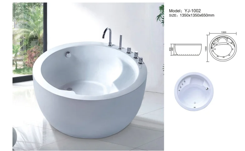 YJ1002 Wholesale oval man made Acrylic bathroom bath tub