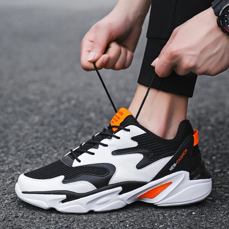 Jinjiang factory wholesale mesh upper breathable super light sneakers for men sports shoes tennis shoes men