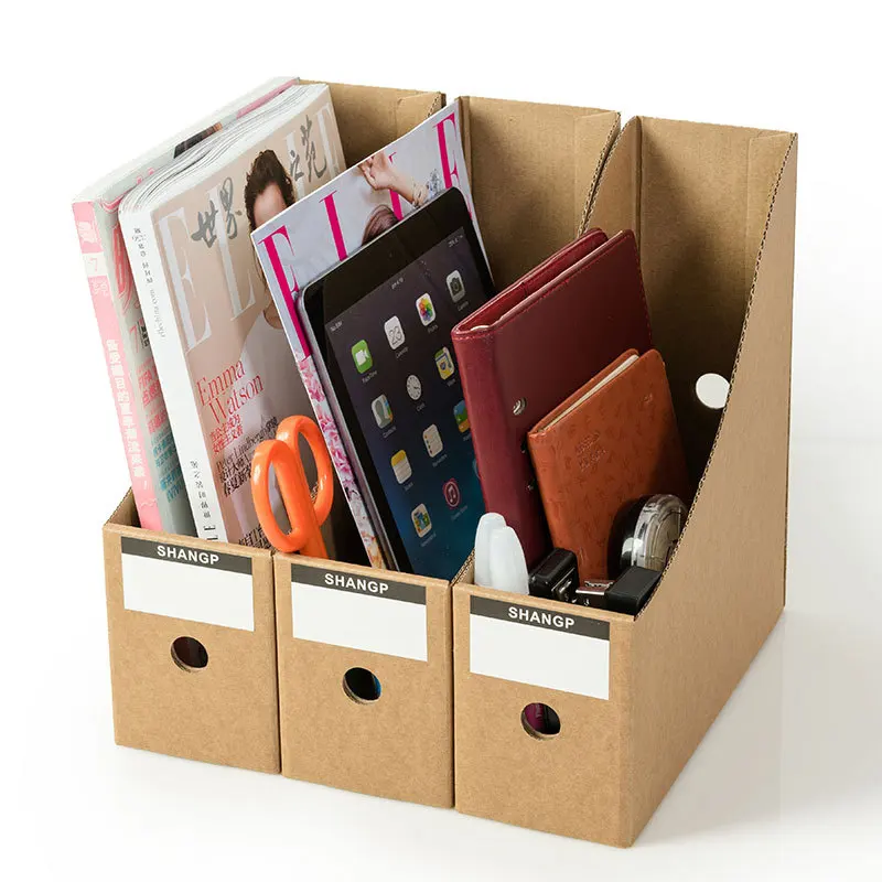 
Corrugated letter storage products desktop magazine rack folding desk paper storage box magazine organizer desk file rack 