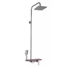 Hotel bathroom square brass china exposed rain shower column set