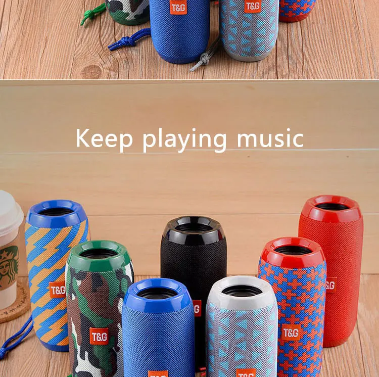 Portable Wireless BT speaker water resist speaker box TF card player USB drive player FM radio TG117 - ANKUX.COM
