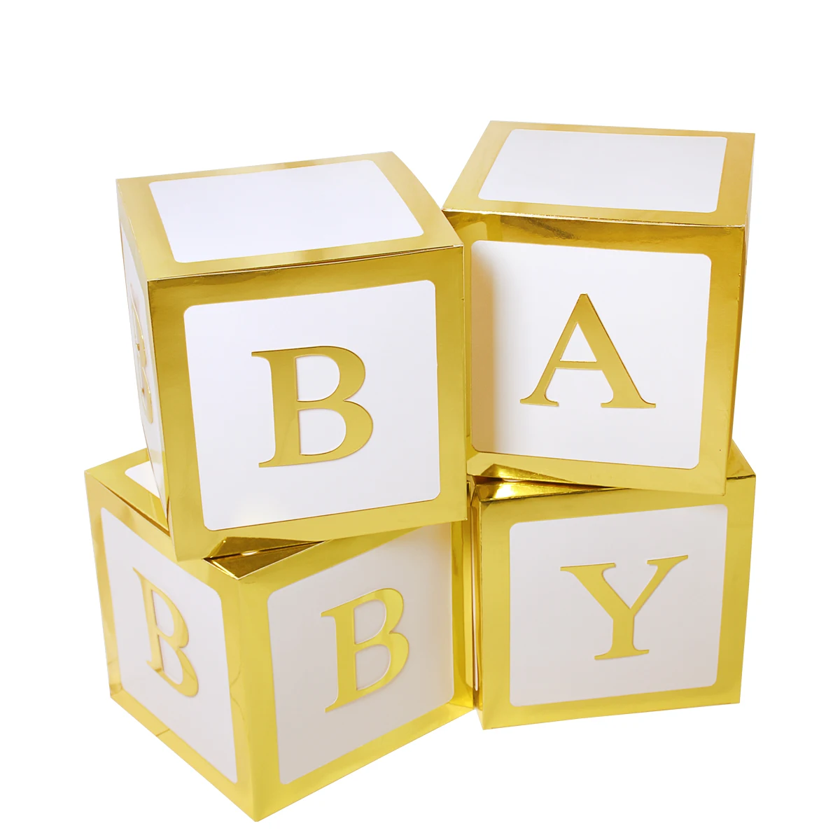 Gold Baby Shower Box Balloon Boxes Baby Blocks For Boys Girls Baby Shower Decorations Gender