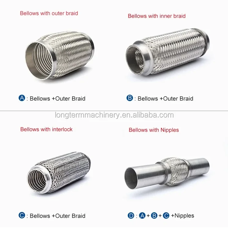 Stainless Steel SUS304 Exhaust Flex Pipes Tube Flex Coupler With Interlock  Super Flexible 63x100mm 76x100mm 63x100mm 76x150mm - AliExpress