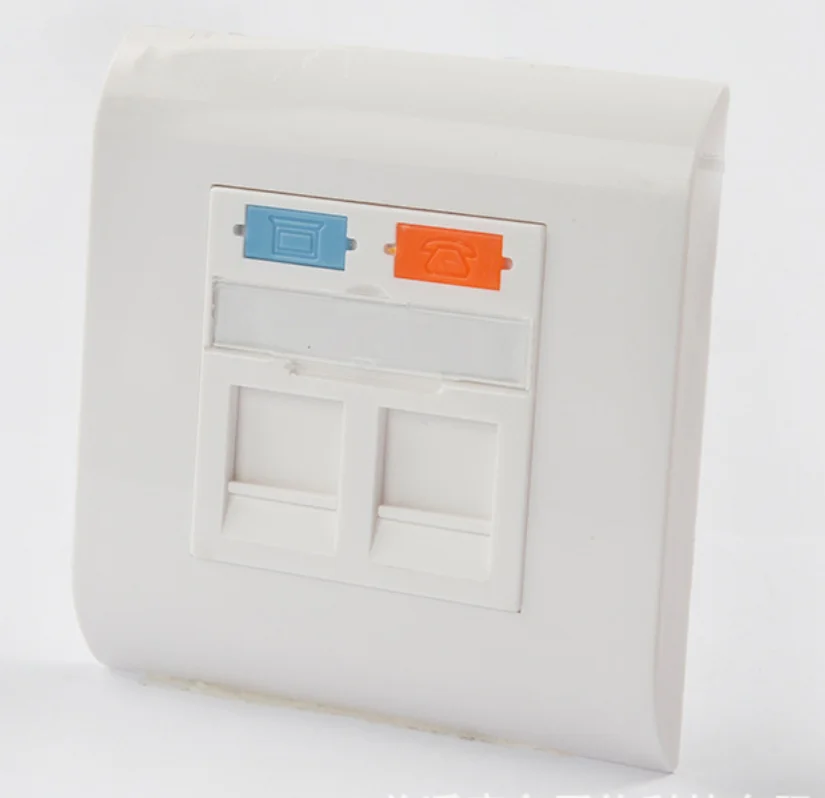 Double Port Shuttered Faceplate Rj45 Wall Plate Computer Spares