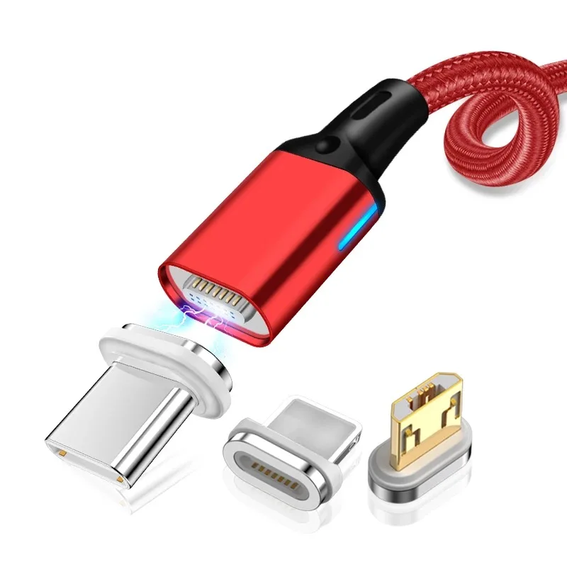 

braided type c usb magnetic charging cable cord,20 Pieces, Black/blue/red/silver