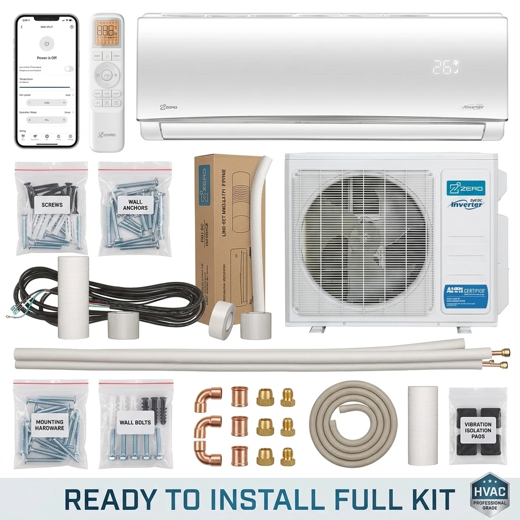 Dual-hose portable air conditioner with compact footprint and hose connectors