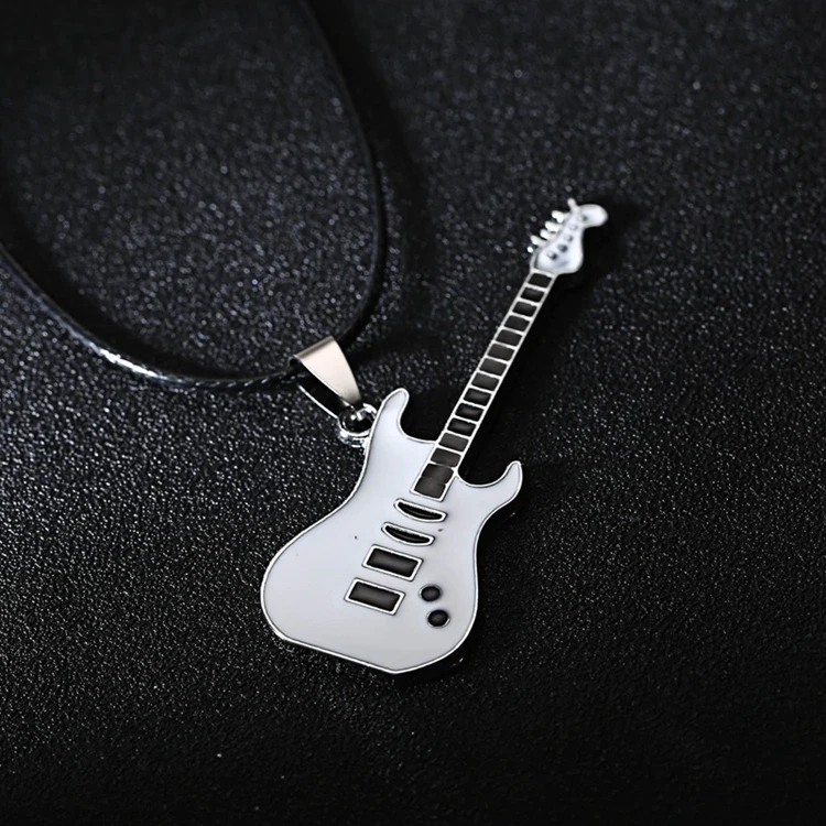 Charm Unique Men Gift Rope Chain Musical Instrument Stainless Steel