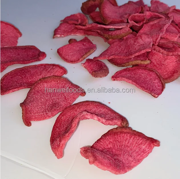 Vacuum Fried Vegetable Snacks Radish Slices Dried Red Turnip Chips factory