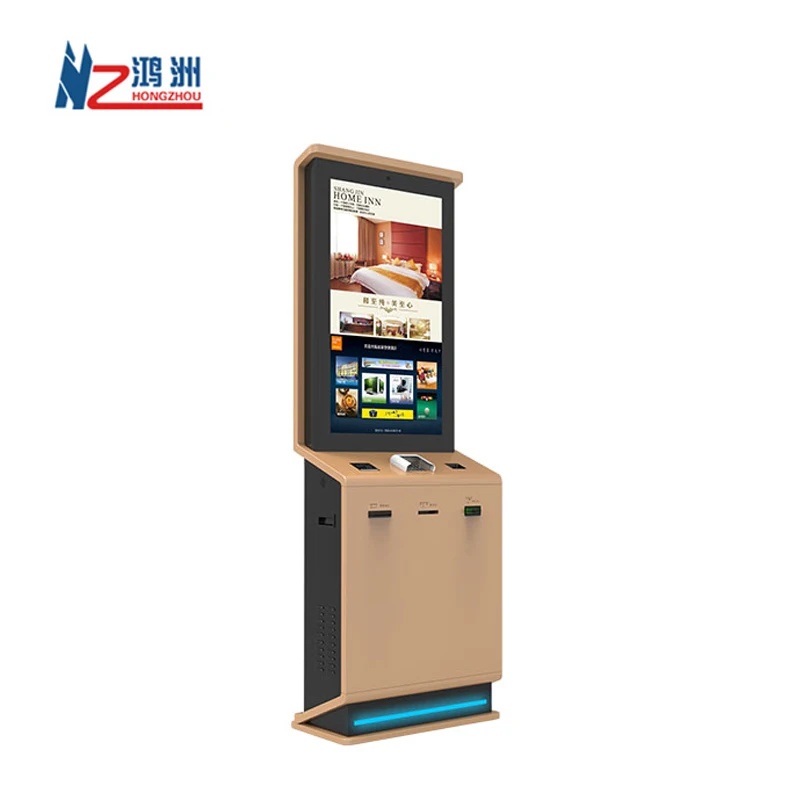 Custom design lobby touch screen kiosk with fingerprint and passport scanner Shenzhen kiosk supplier