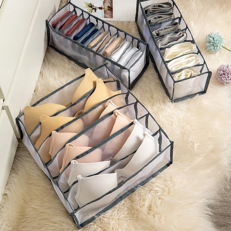 Foldable Underwear Mesh Organizer Closet Storage Boxes Optional 6+7+11