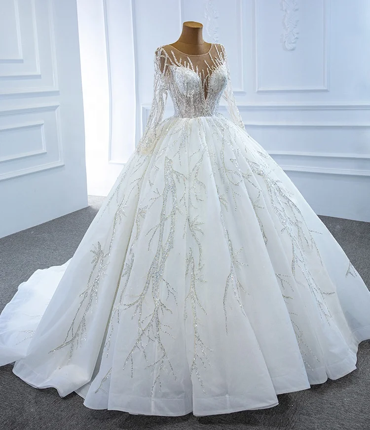 2023 New Bride Main Wedding Dress Temperament Wedding Satin Train Dress