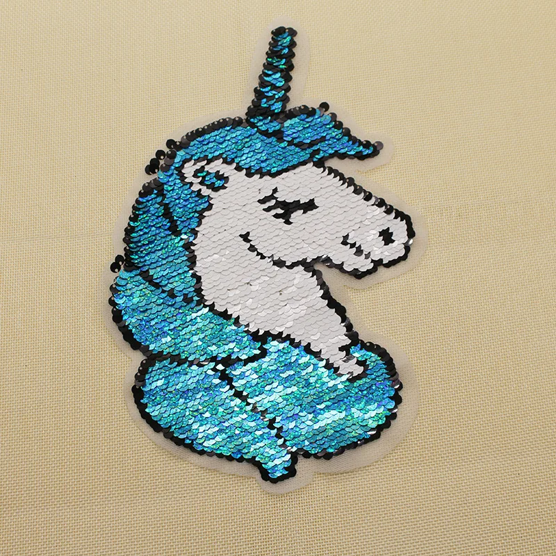 定制刺绣独角兽亮片补丁