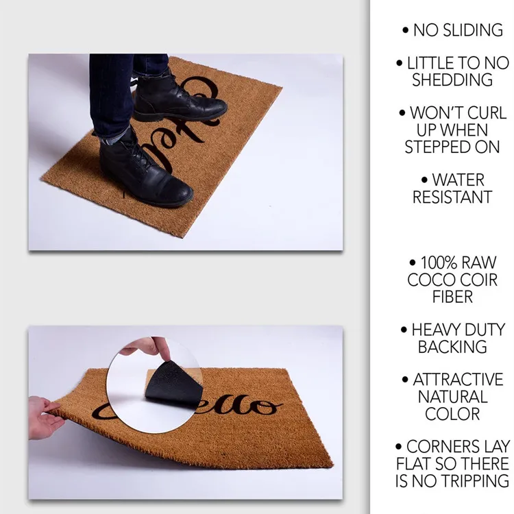 Coco Coir Fiber Pvc Backing Entrance Indoor/outdoor Floor Mat Rubber