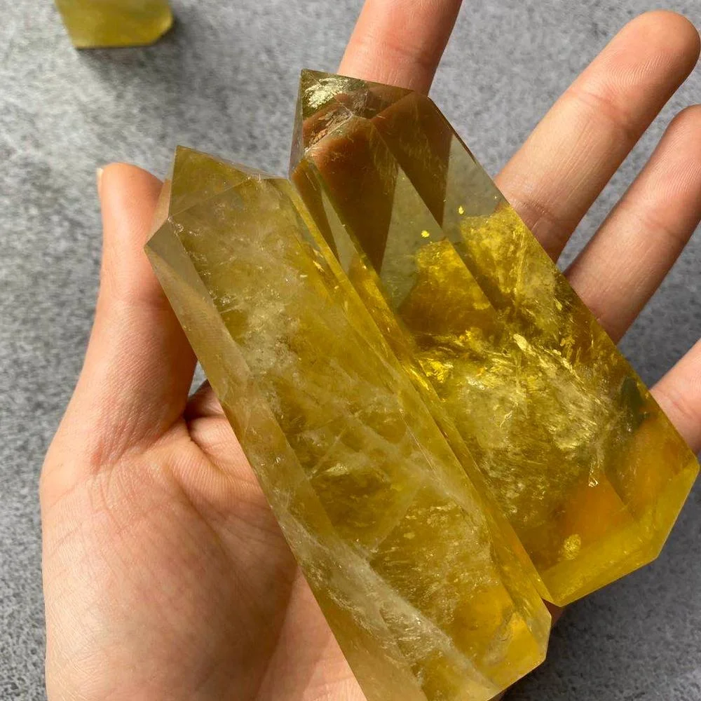 Wholesale Natural Crystal Quartz Point Carved Crystal Tower Citrine Point For Souvenirs For