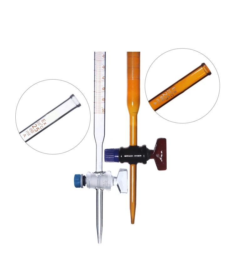 Labs Class A Borosilicate Glass Clear Acid Burette Brown Acid Buret