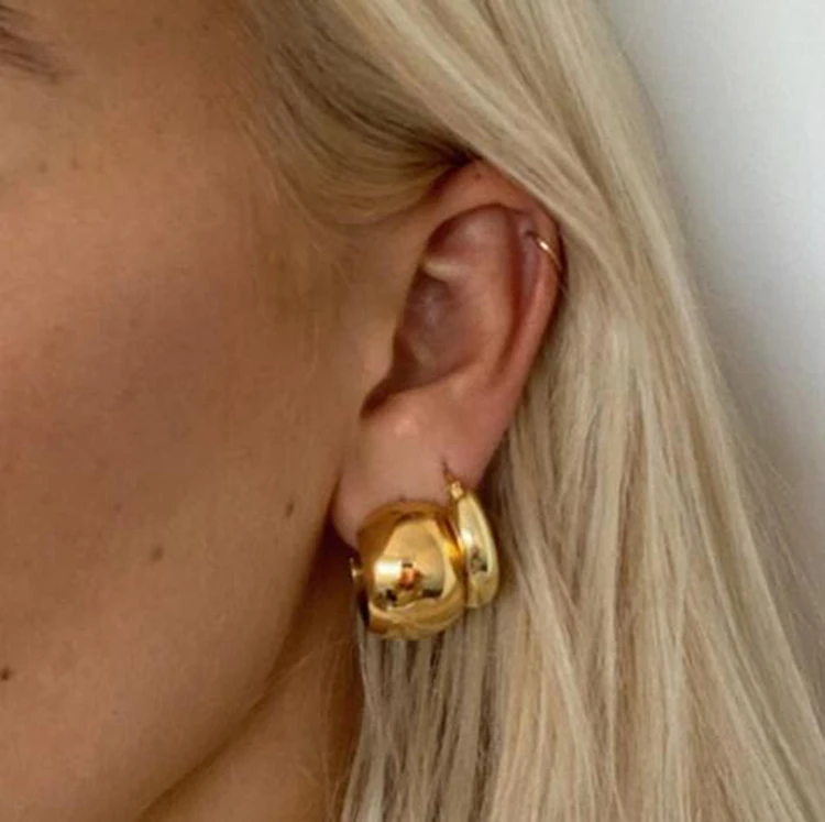 Circle Large Gold Earrings – Saad Collection Jewellery