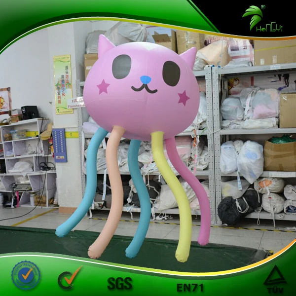 粉色充气猫,猫形气球充气,充气猫头