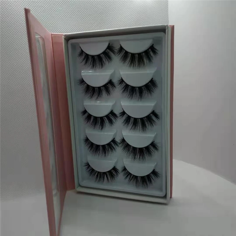 New arrival 3d 5d 6d mink eyelash package boxes 5 pairs per pack lash books for wholesale