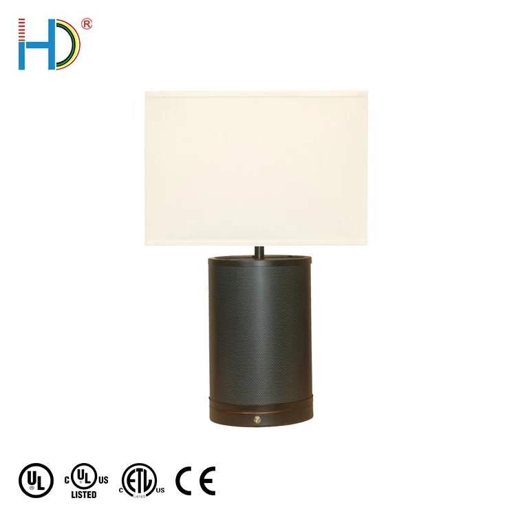 Classic Dark Bronze Metal Material E26 Socket Restaurant Table Lamp For Hotel