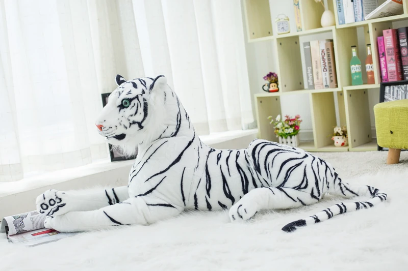 large stuffed white tiger