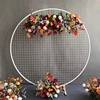 Modern wedding decoration golden circle mesh frame backdrop