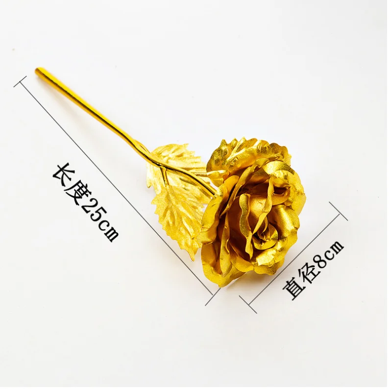24k Gold Rose Flower Wedding Creative Gift 24k Gold Plated Rose