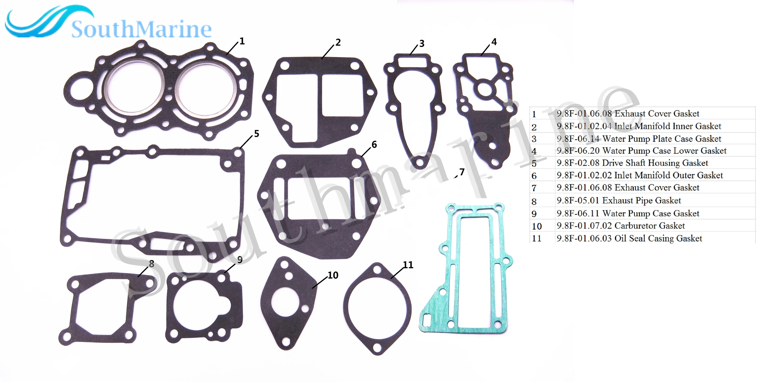 Outboard Motor Complete Power Head Seal Gaskets Kit For Tohatsu
