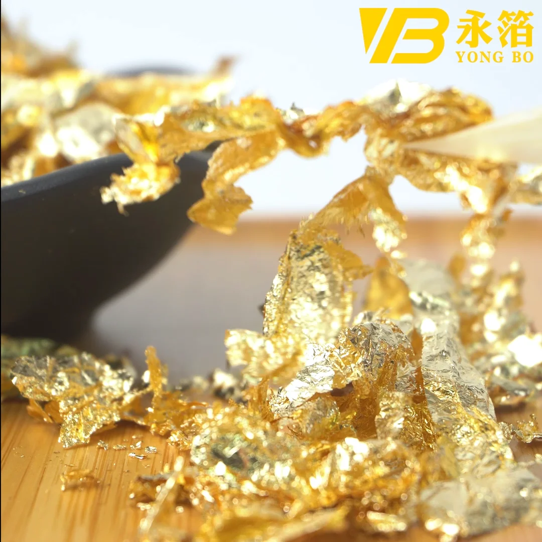 KINNO Edible Gold+Silver Leaf Flakes, 24K Genuine Gold &Silver Foil  Glitters for Cooking, Cakes Decoration, Resin 