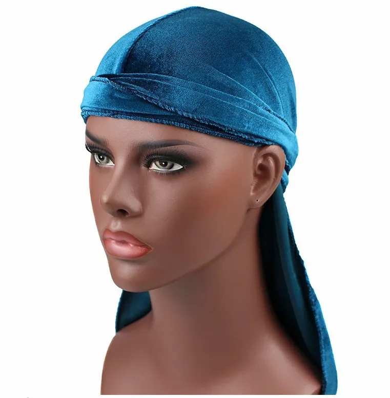 New External Stitch Unisex Korea Men Doo Rags 360 Waves Extra Long