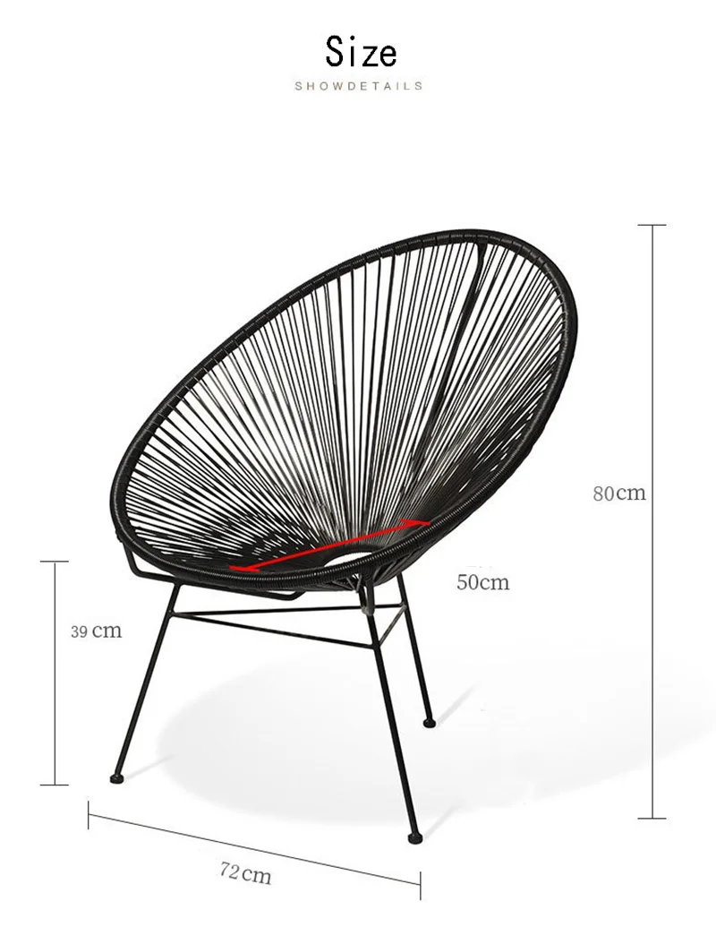 New Design Nordic Outdoor Cane Chair 3 Sets Outdoor Balcony